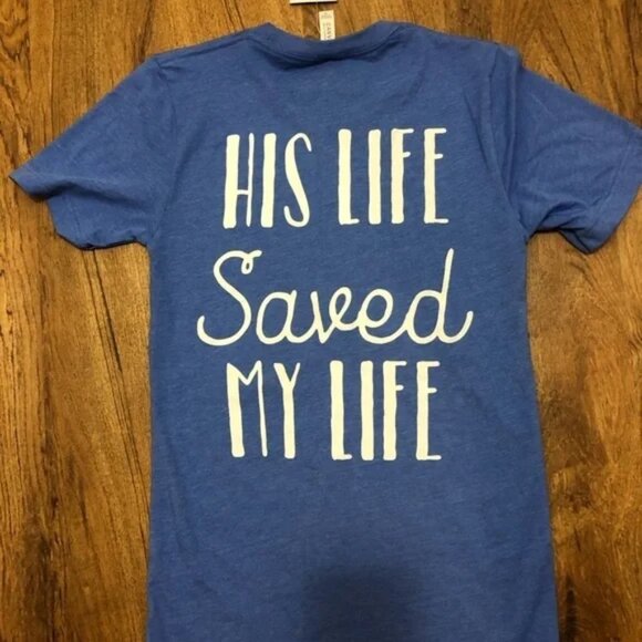 NWT Faith His Life Saved My Life T-shirt - Picture 3 of 5